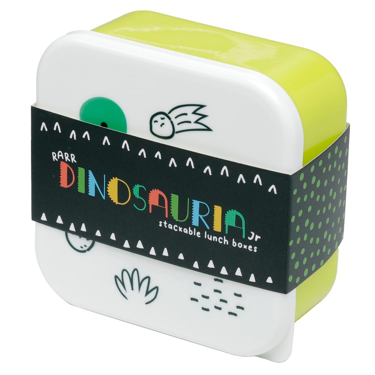 Dinosauria Jr Polypropylene Lunch Boxes Set of 3 (BPA Free) - Stackable Kids Containers