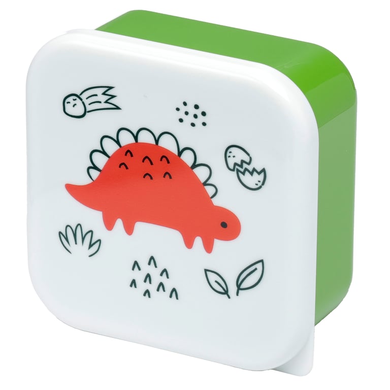Dinosauria Jr Polypropylene Lunch Boxes Set of 3 (BPA Free) - Stackable Kids Containers