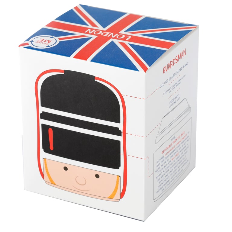 BPA Free Polypropylene Stacked Bento Lunch Box - London Guardsman
