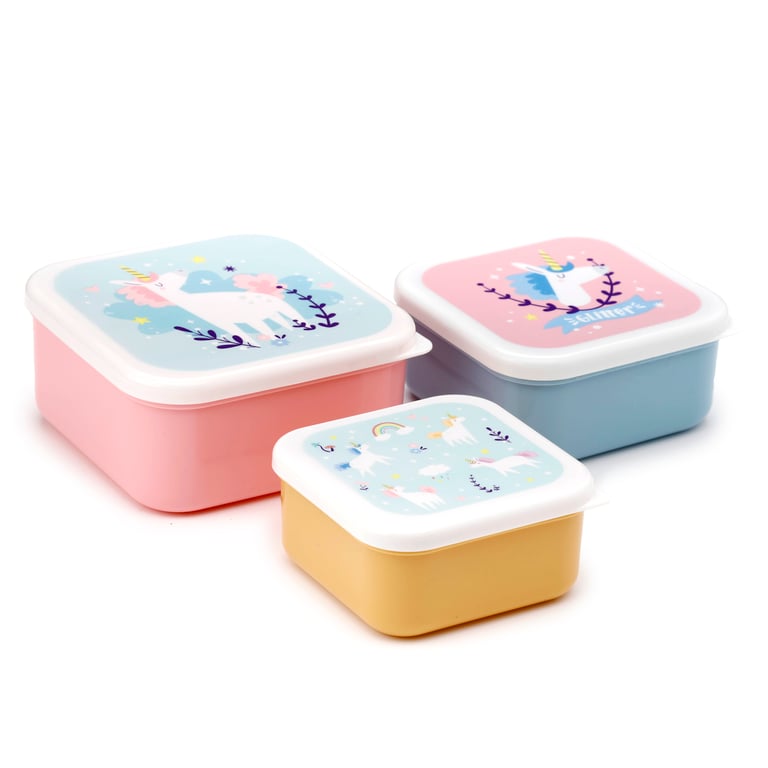 Unicorn Magic Polypropylene Lunch Box Set of 3 (BPA Free)