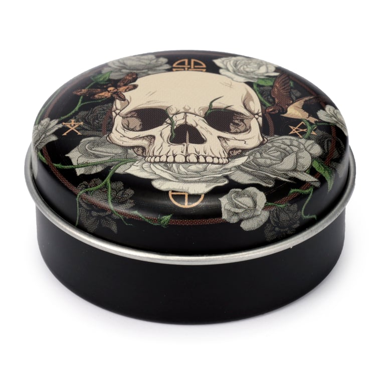 Cruelty-Free Vegan Lip Balm in Skulls and Roses Tin - Assorted Flavors