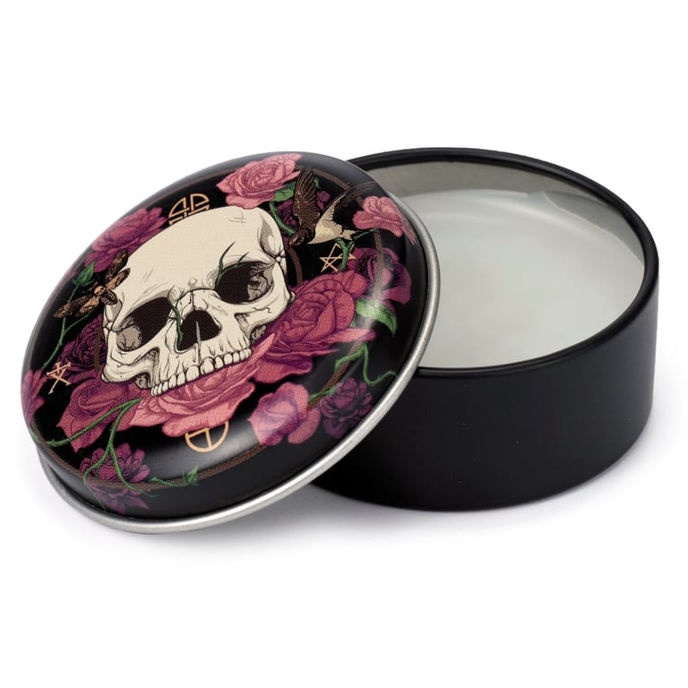 Cruelty-Free Vegan Lip Balm in Skulls and Roses Tin - Assorted Flavors