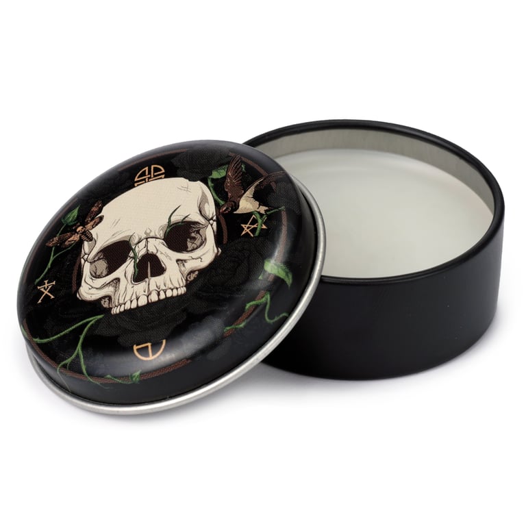 Cruelty-Free Vegan Lip Balm in Skulls and Roses Tin - Assorted Flavors