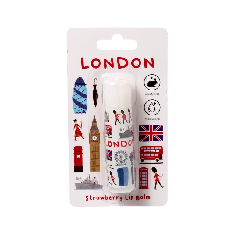 London Souvenir Stick Lip Balm - Vegan & Cruelty Free Strawberry Flavour