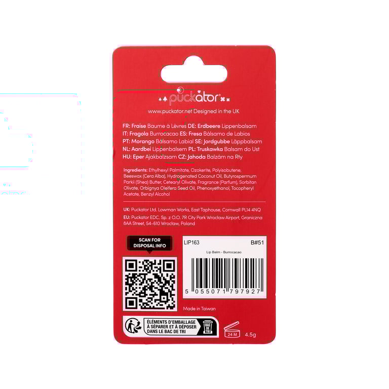 London Souvenir Stick Lip Balm - Vegan & Cruelty Free Strawberry Flavour