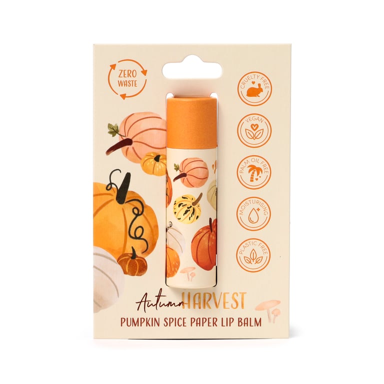 Pumpkin Spice Paper Stick Lip Balm - Eco Friendly & Vegan