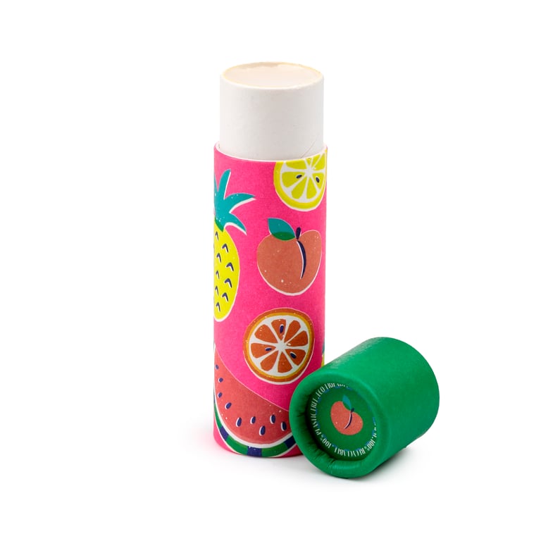 Paper Stick Lip Balm - Summer Fruits, Vegan & Palm Oil Free, Cruelty Free, Plastic Free Packaging