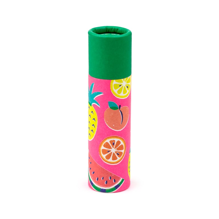 Paper Stick Lip Balm - Summer Fruits, Vegan & Palm Oil Free, Cruelty Free, Plastic Free Packaging