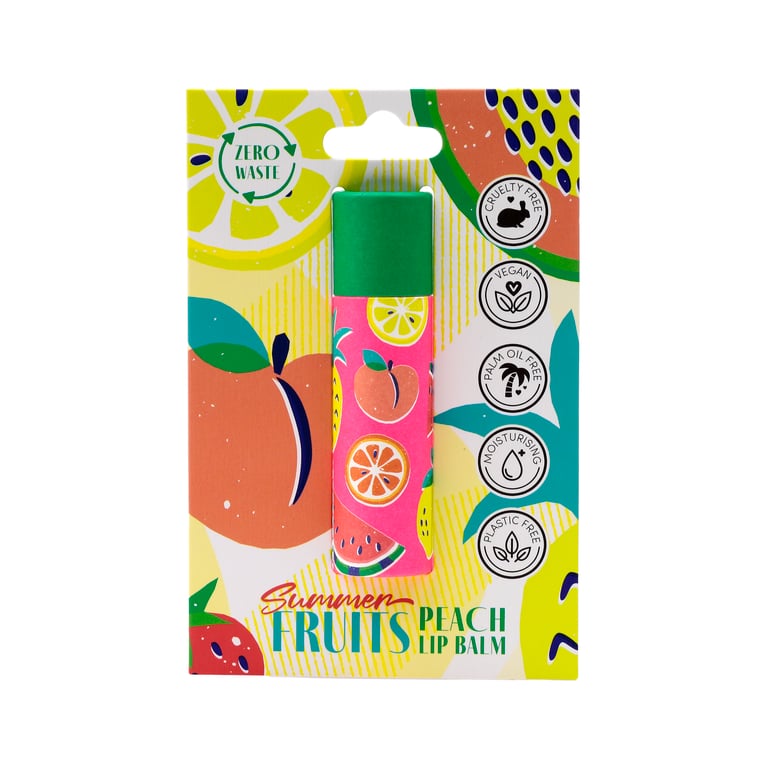 Paper Stick Lip Balm - Summer Fruits, Vegan & Palm Oil Free, Cruelty Free, Plastic Free Packaging