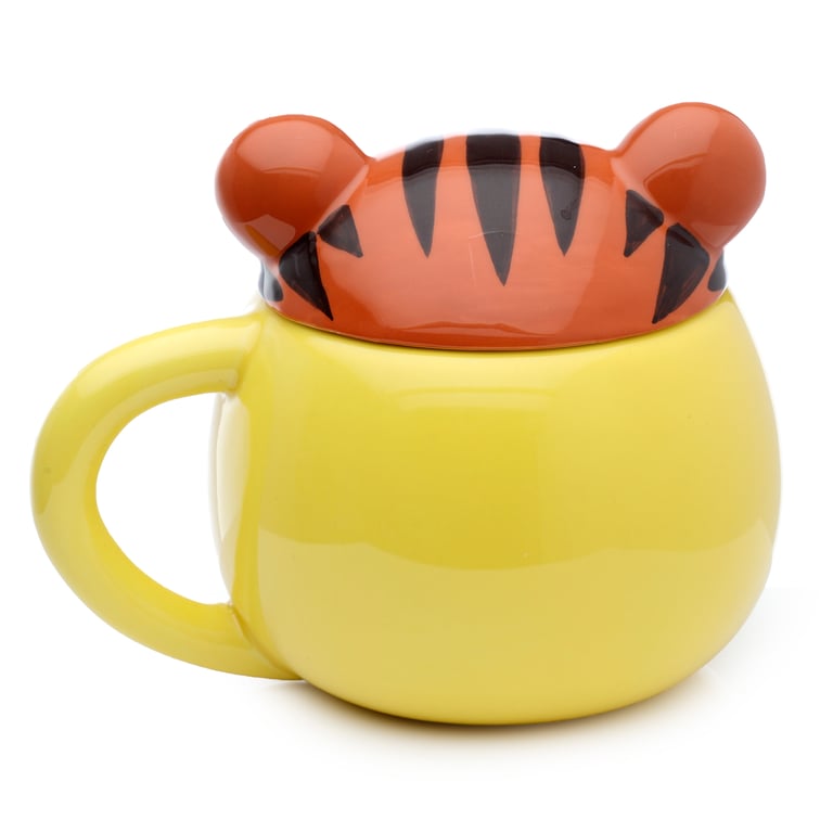 Adoramals Ceramic Tiger Peeping Lid Mug - 450ml, Dishwasher & Microwave Not Required, Food Safe