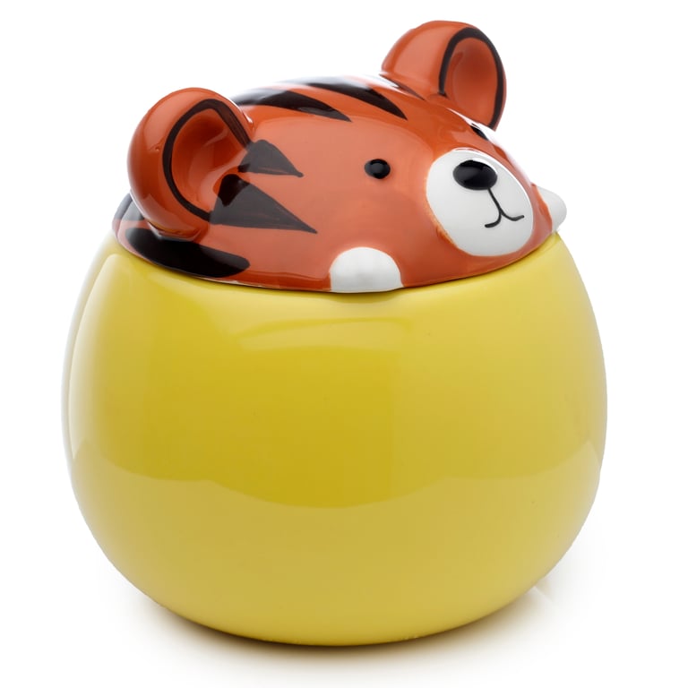 Adoramals Ceramic Tiger Peeping Lid Mug - 450ml, Dishwasher & Microwave Not Required, Food Safe
