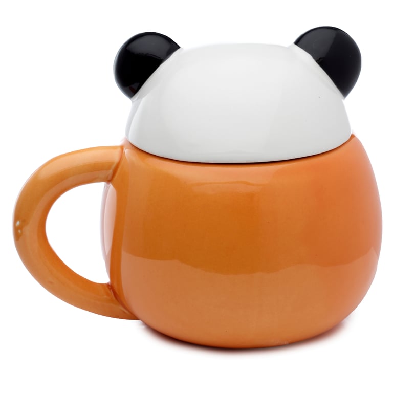 Adoramals Ceramic Peeping Lid Panda Mug - 450ml Food Safe & Dishwasher Ready