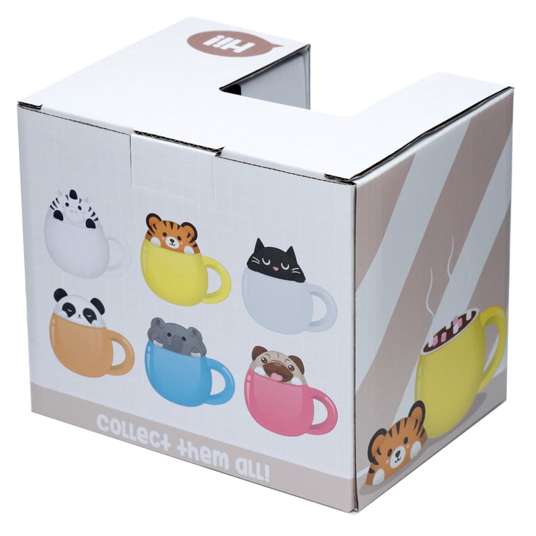 Adoramals Ceramic Peeping Lid Panda Mug - 450ml Food Safe & Dishwasher Ready