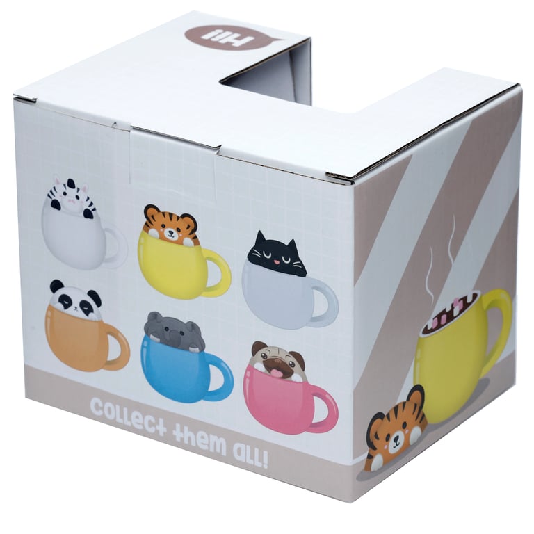 Adoramals Elephant Ceramic Peeping Lid Mug - 450ml Food Safe & Handcrafted Design