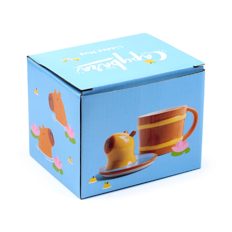 Ceramic Capybara Lidded Mug - Dishwasher & Microwave Not Recommended