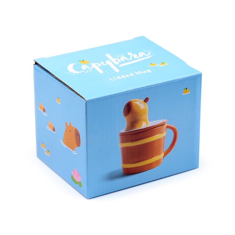 Ceramic Capybara Lidded Mug - Dishwasher & Microwave Not Recommended