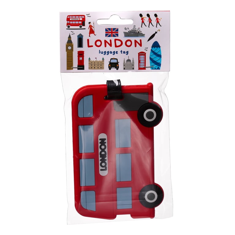 PVC London Bus Luggage Tag - Vintage Travel Accessory Souvenir