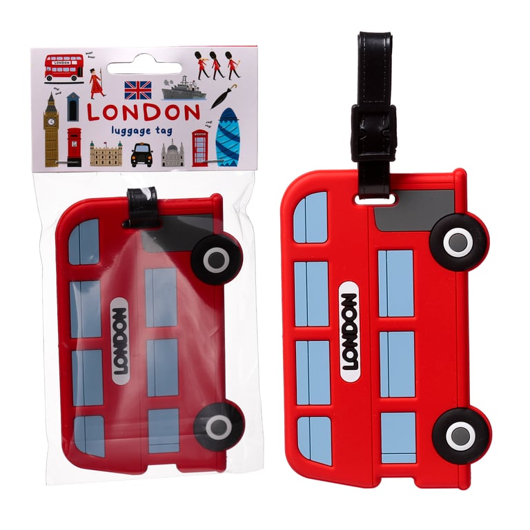 PVC London Bus Luggage Tag - Vintage Travel Accessory Souvenir