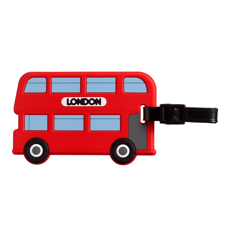 PVC London Bus Luggage Tag - Vintage Travel Accessory Souvenir