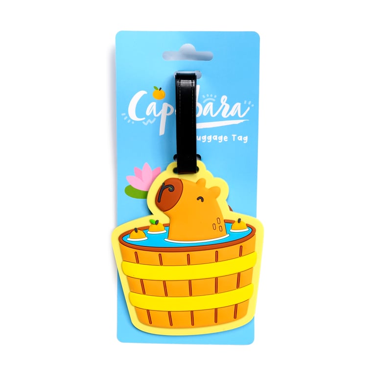 PVC Capybara Luggage Tag - Durable Travel Identifier