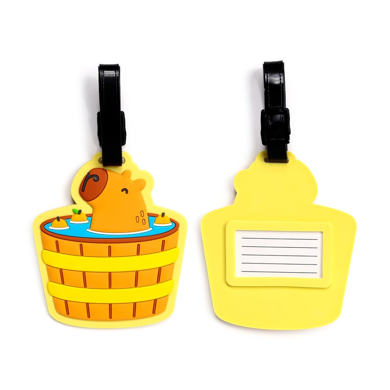 PVC Capybara Luggage Tag - Durable Travel Identifier