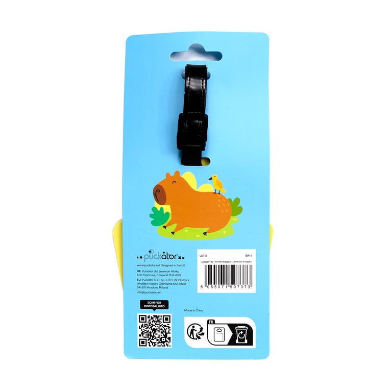 PVC Capybara Luggage Tag - Durable Travel Identifier