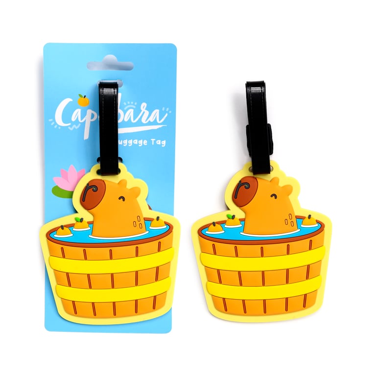 PVC Capybara Luggage Tag - Durable Travel Identifier