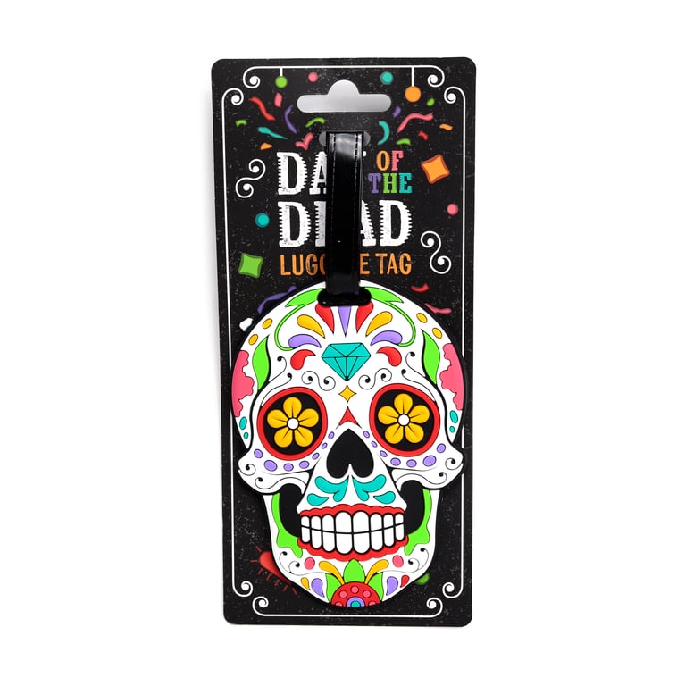 PVC Day of the Dead Luggage Tag - Durable Travel Identifier
