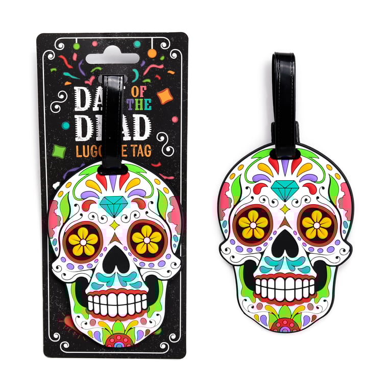 PVC Day of the Dead Luggage Tag - Durable Travel Identifier