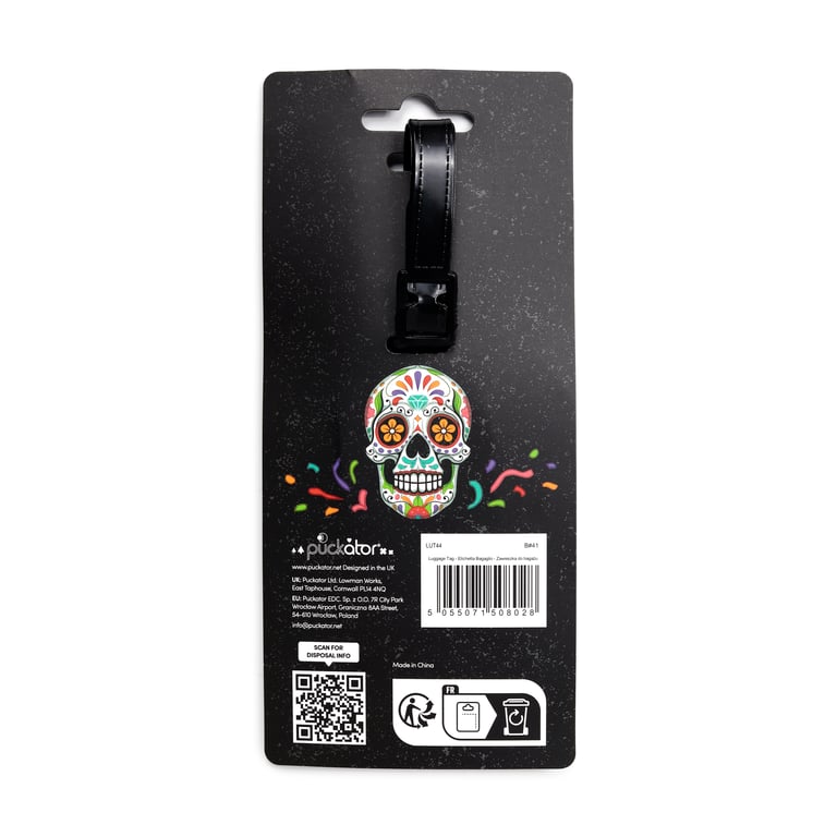 PVC Day of the Dead Luggage Tag - Durable Travel Identifier