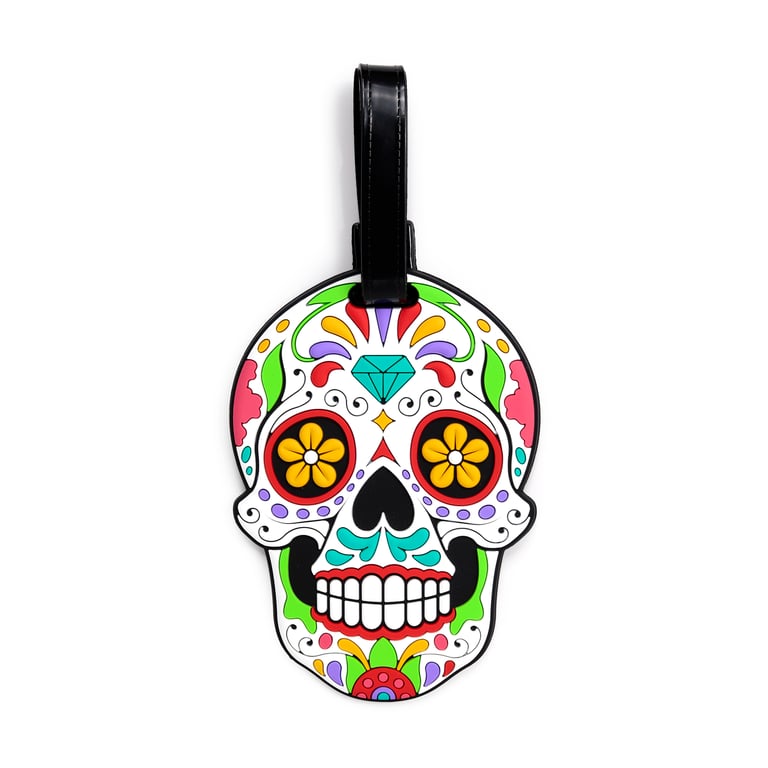 PVC Day of the Dead Luggage Tag - Durable Travel Identifier