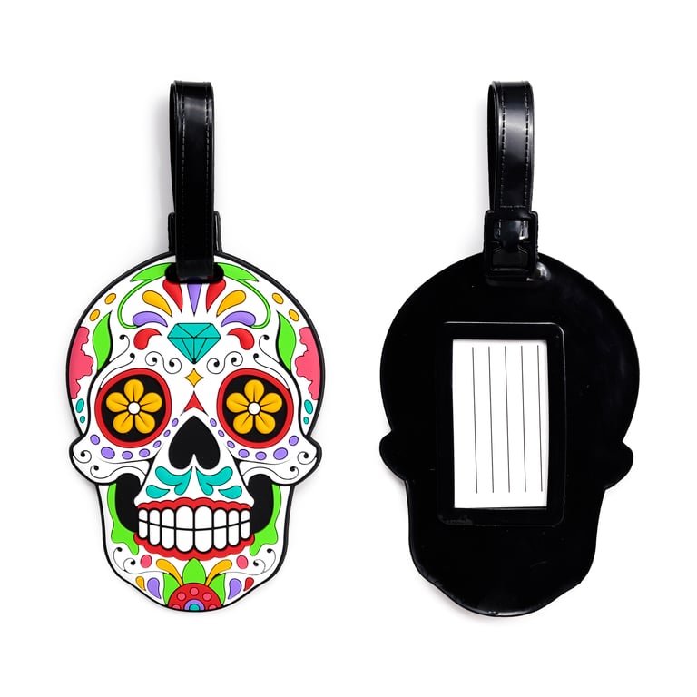 PVC Day of the Dead Luggage Tag - Durable Travel Identifier