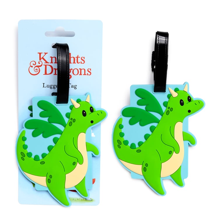 PVC Luggage Tag - Knights & Dragons Durable Travel Accessory