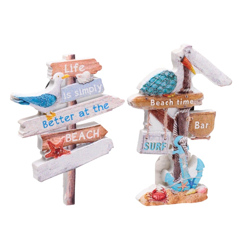 3D Printed Seaside Magnet - Resin Metal Beach Sign Slogan Decor