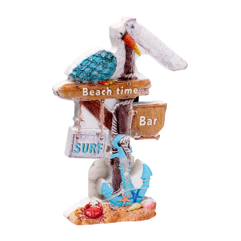 3D Printed Seaside Magnet - Resin Metal Beach Sign Slogan Decor