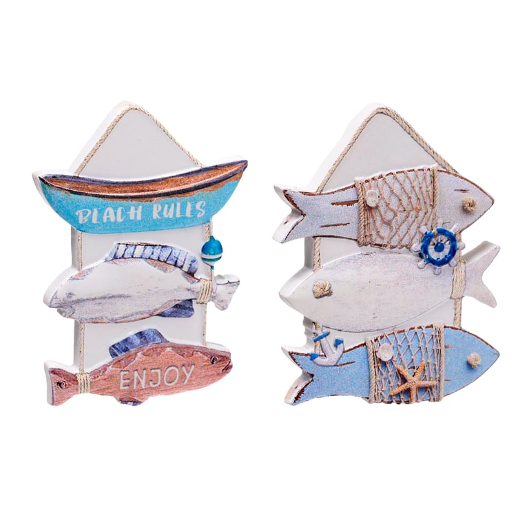 3D Printed Nautical Fish Sign Resin Metal Souvenir Magnet