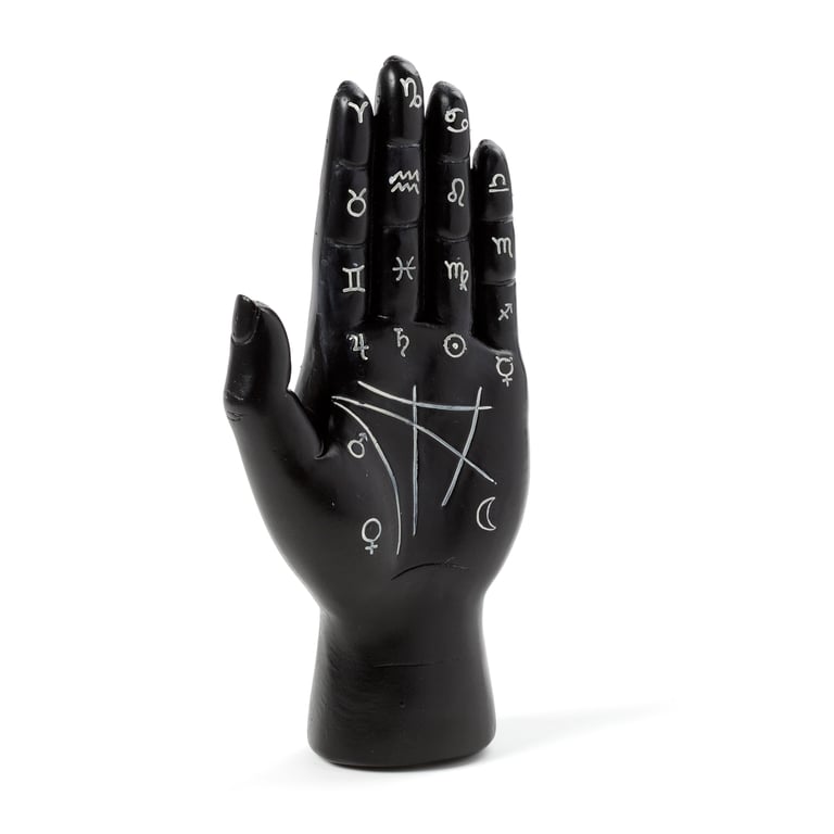 Resin Decorative Mantric Hand Palm Ornament - Tarot Inspired Home Decoration