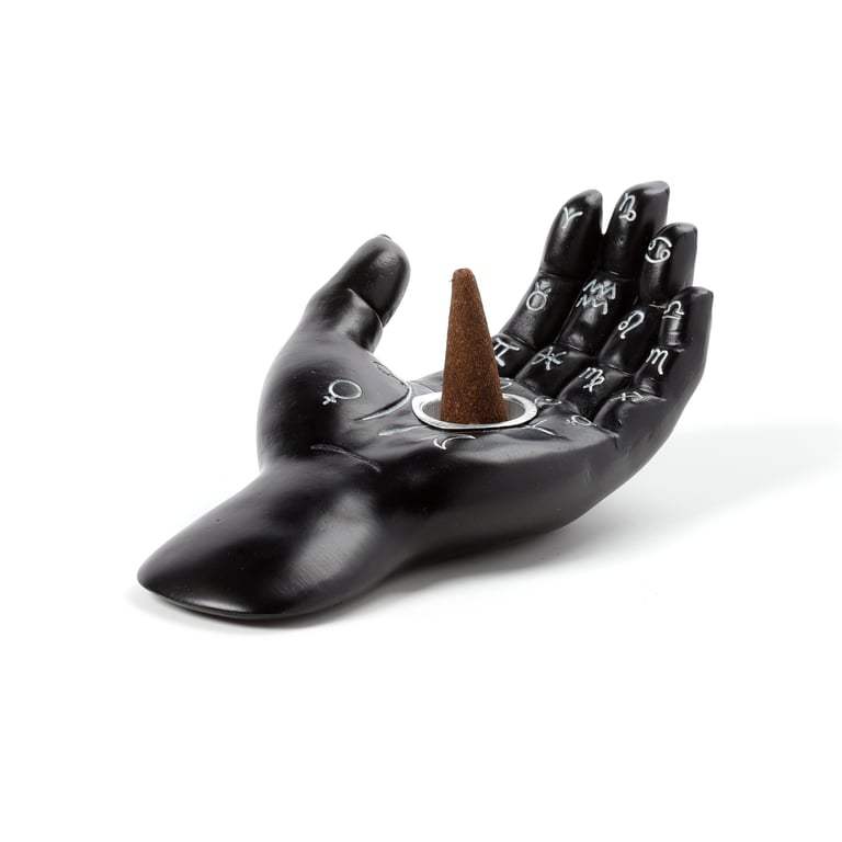 Resin Mantric Hand Incense Cone Dish Holder