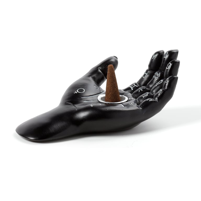 Resin Mantric Hand Incense Cone Dish Holder