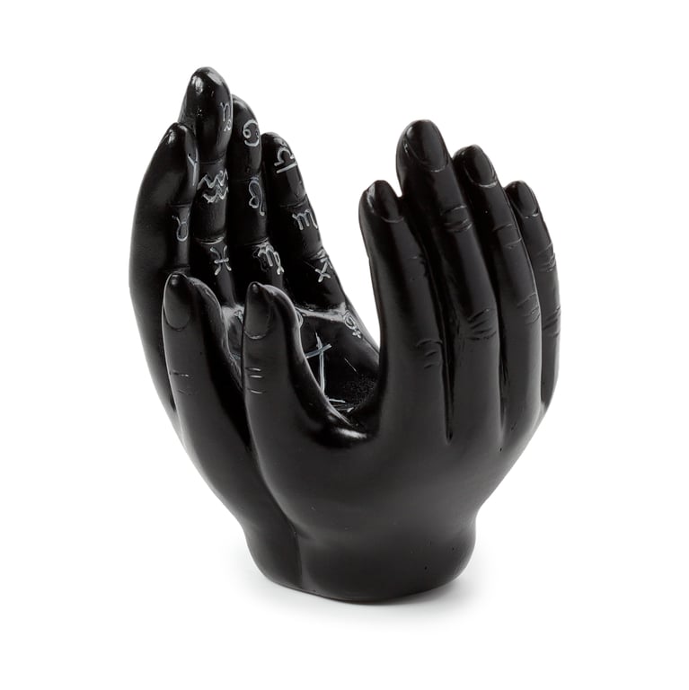 Resin Decorative Incense Cone Burner - Mantric Hand Open Palms Holder