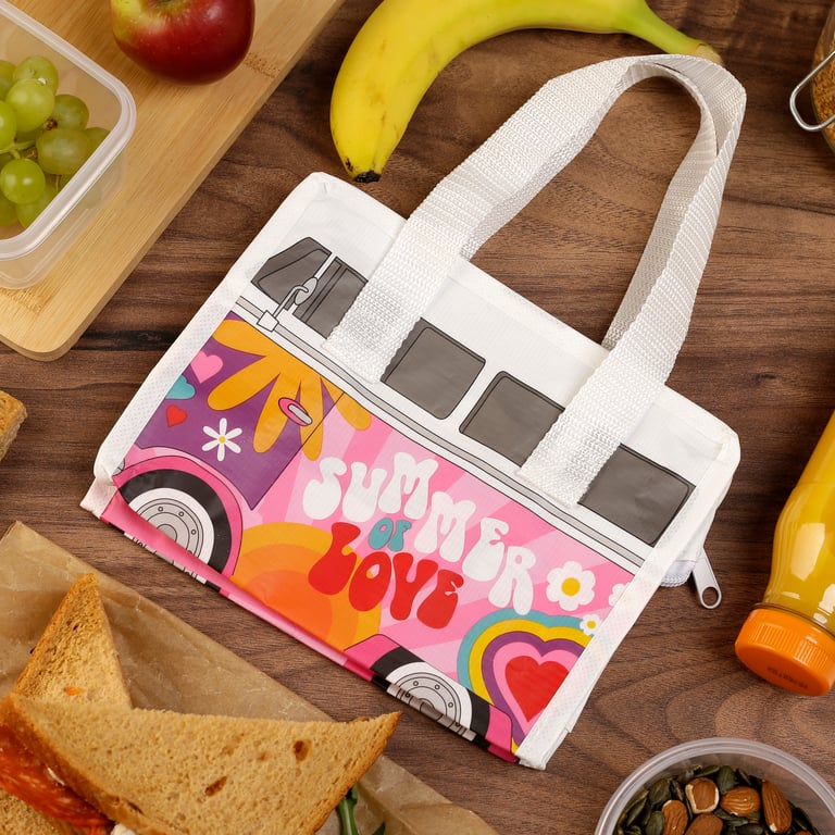 Volkswagen T1 Camper Bus RPET Lunch Bag - Eco-Friendly and Licensed Summer Accessory