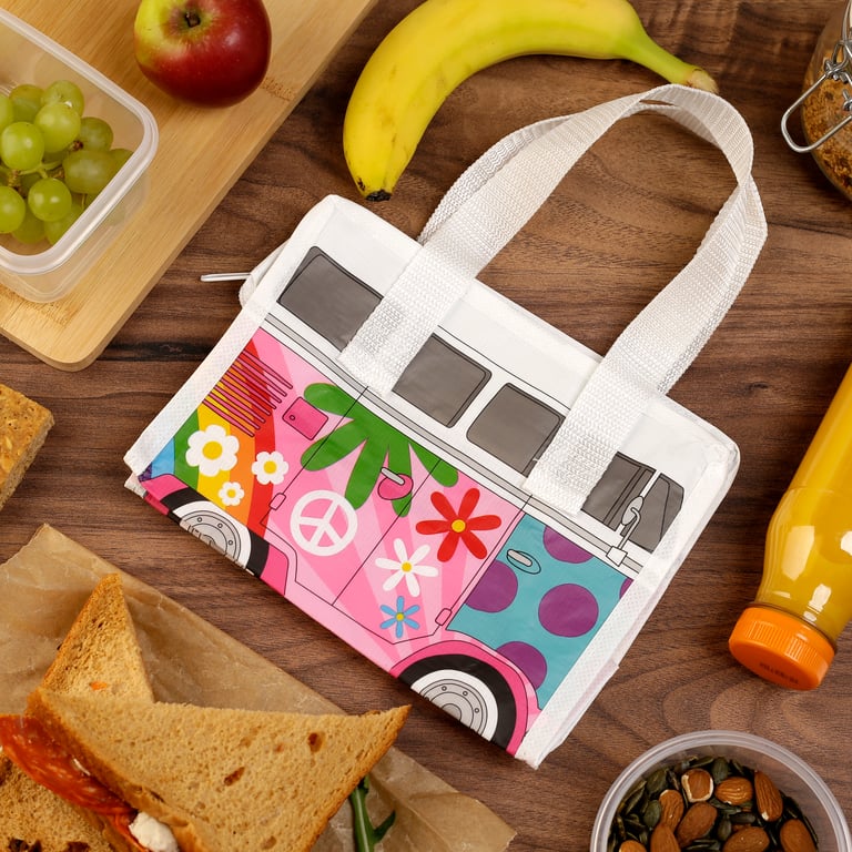 Volkswagen T1 Camper Bus RPET Lunch Bag - Eco-Friendly and Licensed Summer Accessory
