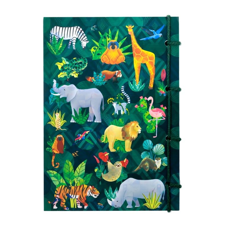 Stone Paper A5 Lined Notebook - Animal Kingdom, Eco Friendly and Recyclable, 70 Pages