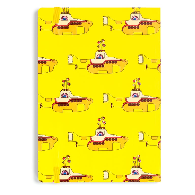 Recycled Paper A5 Lined Notebook - The Beatles Yellow Submarine Edition with Eco Friendly Recycled Materials and Official License