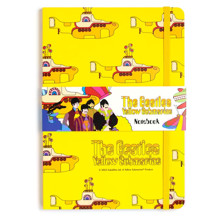 Recycled Paper A5 Lined Notebook - The Beatles Yellow Submarine Edition with Eco Friendly Recycled Materials and Official License