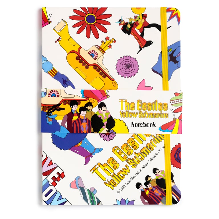 The Beatles Yellow Submarine Recycled Paper A5 Lined Notebook - Eco Friendly and Licensed