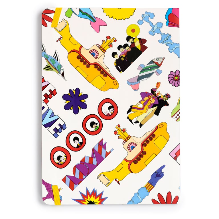 The Beatles Yellow Submarine Recycled Paper A5 Lined Notebook - Eco Friendly and Licensed