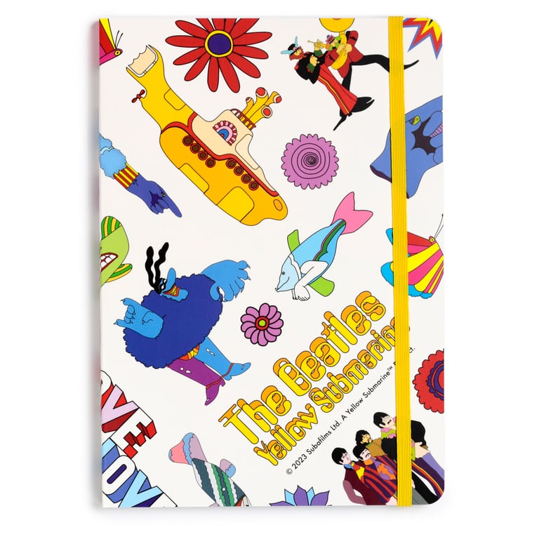 The Beatles Yellow Submarine Recycled Paper A5 Lined Notebook - Eco Friendly and Licensed