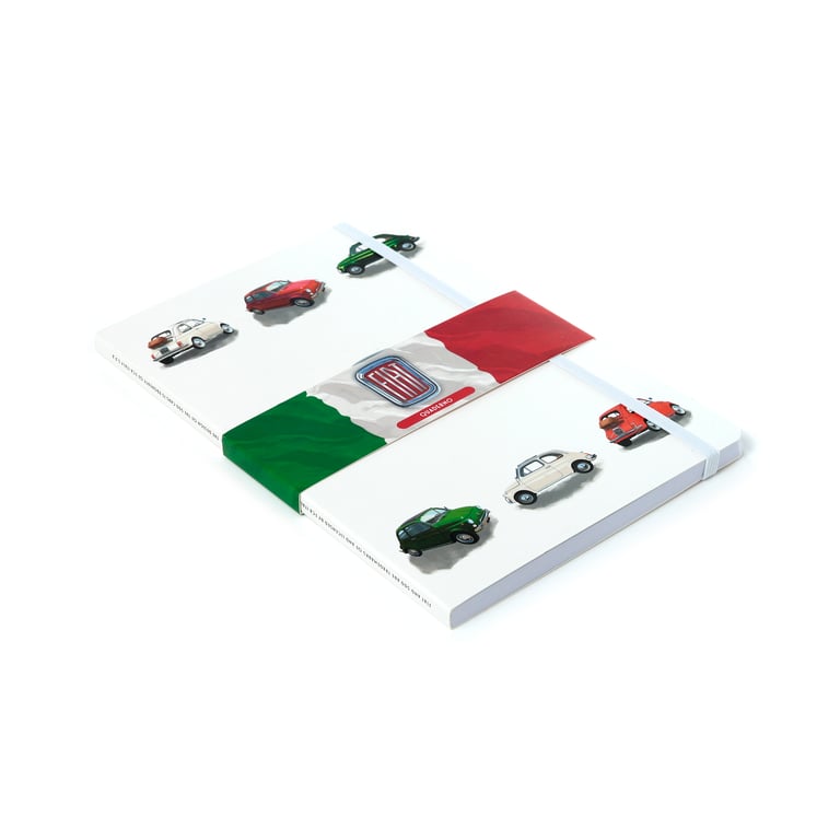 Recycled Paper Fiat 500 A5 Lined Notebook - Eco Friendly and Licensed Territory
