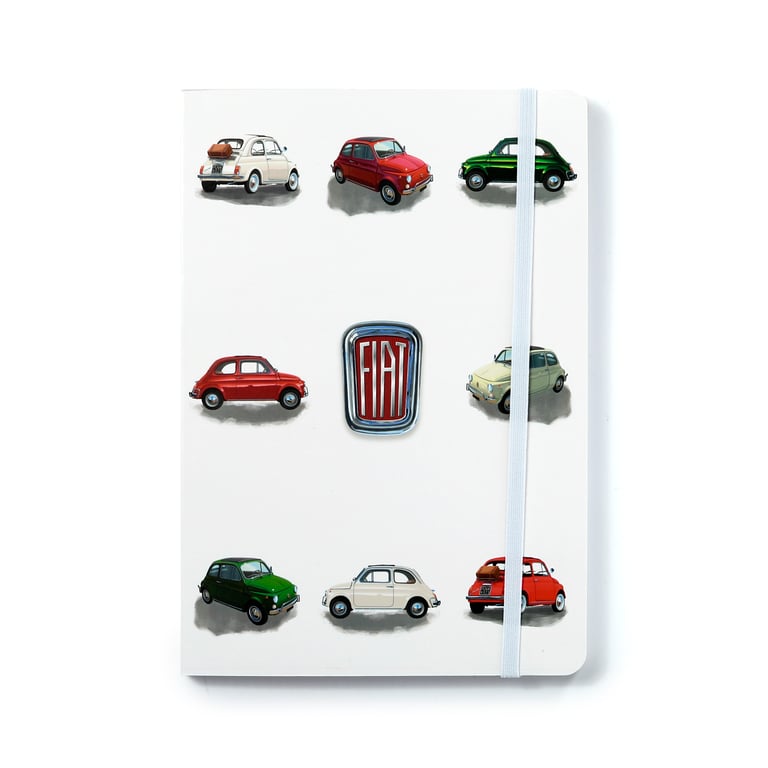 Recycled Paper Fiat 500 A5 Lined Notebook - Eco Friendly and Licensed Territory
